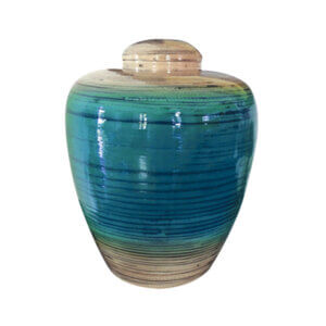 LoomisFuneralHome Merch Blue Bamboo Urn