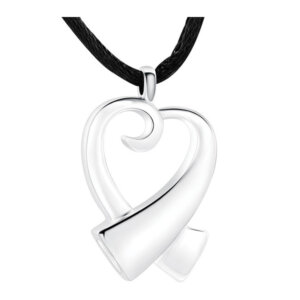 LoomisFuneralHome Merch Sterling Silver Ribbon Heart Pendant