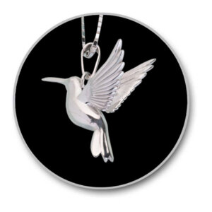 LoomisFuneralHome Merch sterling silver hummingbird pendant